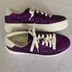 Corkys Hey Girl Purple Glitter Sneakers